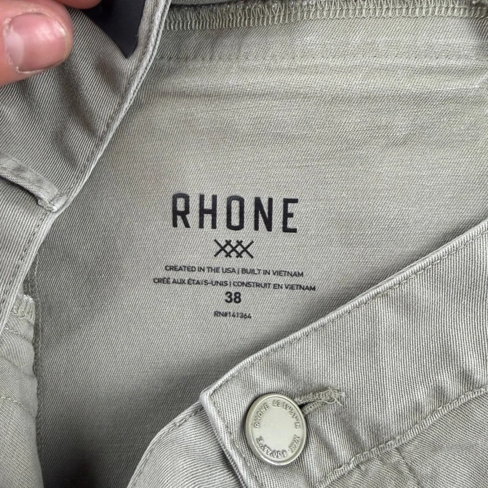 Rhone Everyday Twill Pants Men's 38x32 Beige 5 Pocket Chino Stretch Flat Jeans